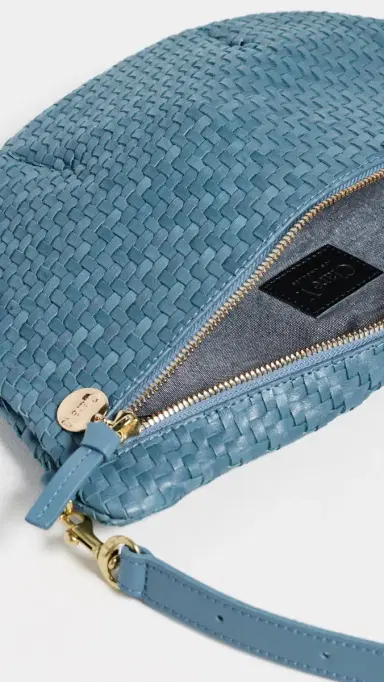 Clare V. Grande Fanny Woven Belt Bag Desert Blue One Size | Thumbnail 6