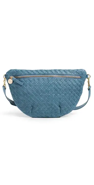 Clare V. Grande Fanny Woven Belt Bag Desert Blue One Size | Thumbnail 1