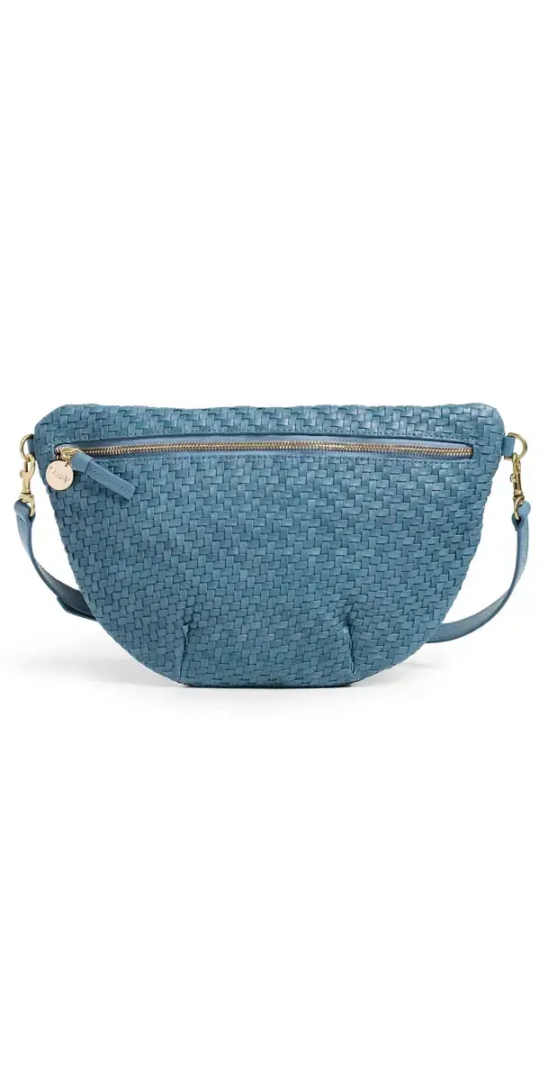Clare V. Grande Fanny Woven Belt Bag Desert Blue One Size