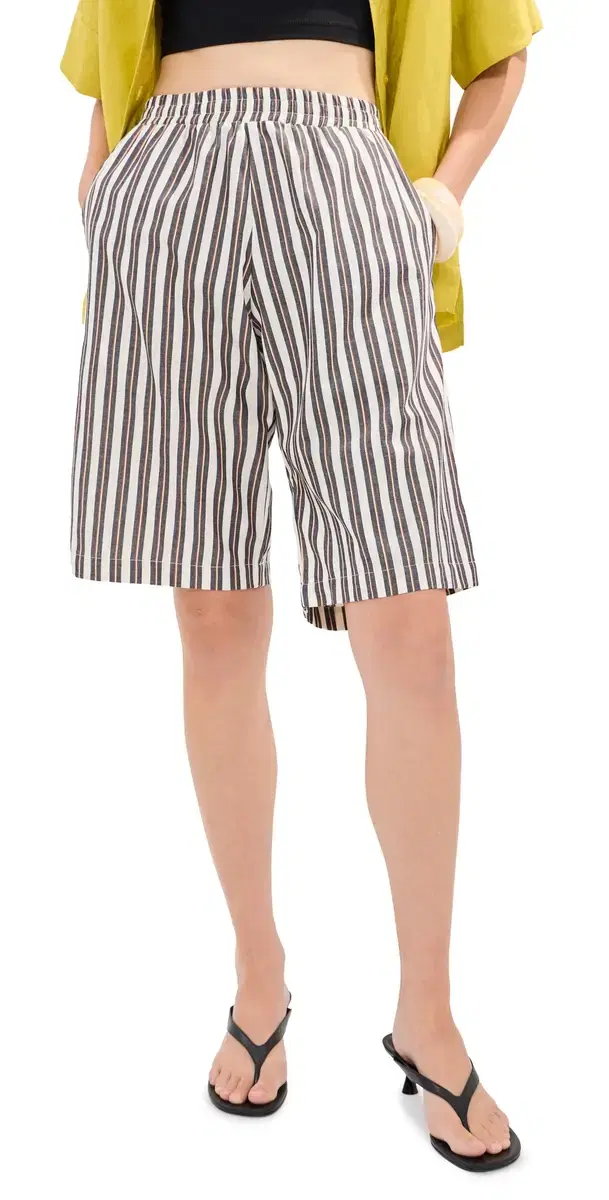 LE BOP Frances Bermuda Shorts White/Grey tripe