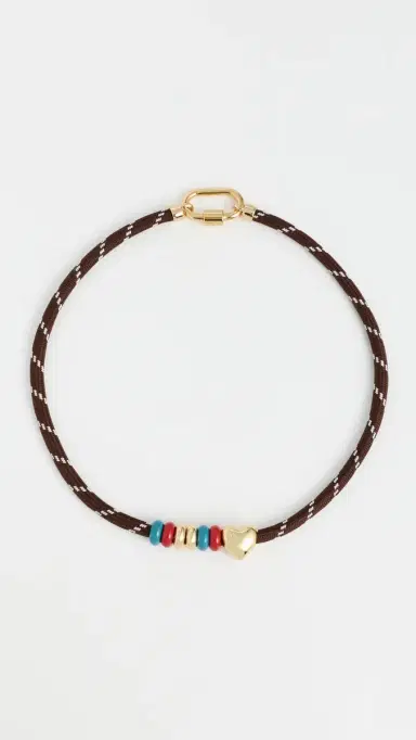 Madewell Heart Carabiner Hiker Cord Necklace SMOKED CLARET One Size | Thumbnail 2