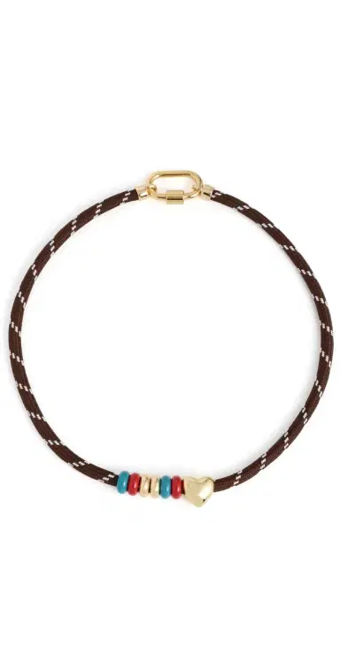 Madewell Heart Carabiner Hiker Cord Necklace SMOKED CLARET One Size | Thumbnail 1