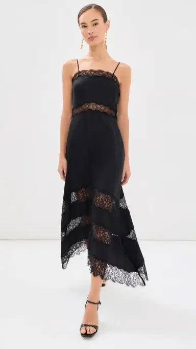Ulla Johnson Coco Silk Dress Noir | Thumbnail 2