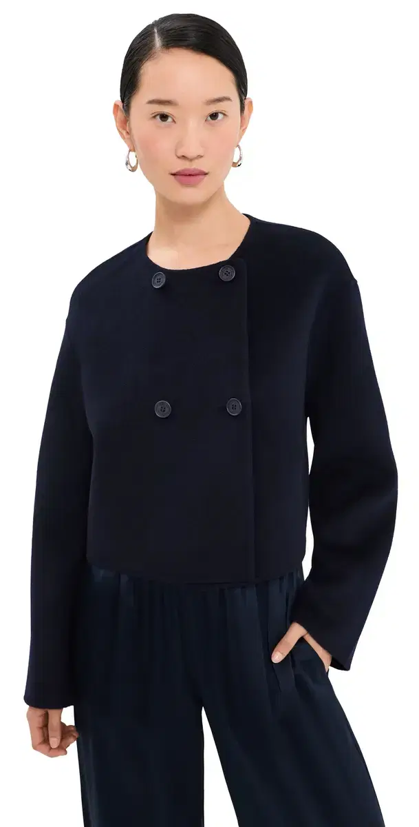 Sablyn Floren Cropped Double Breasted Jacket idnight Navy