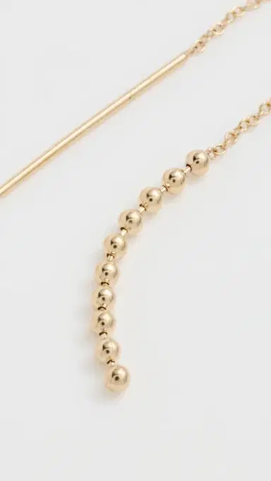 Zoë Chicco 14k Gold Beaded Chain Threader Earrings | Thumbnail 5