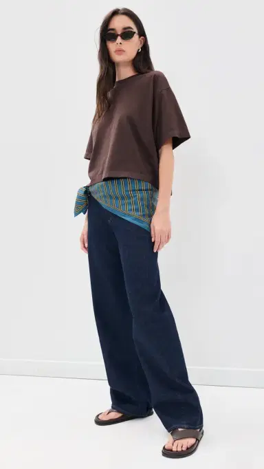 Madewell Medium Silk Bandana MUSTANG STRIPE PORT BLUE One Size | Thumbnail 3