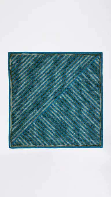 Madewell Medium Silk Bandana MUSTANG STRIPE PORT BLUE One Size | Thumbnail 4