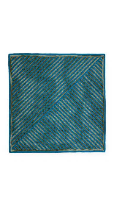 Madewell Medium Silk Bandana MUSTANG STRIPE PORT BLUE One Size | Thumbnail 6