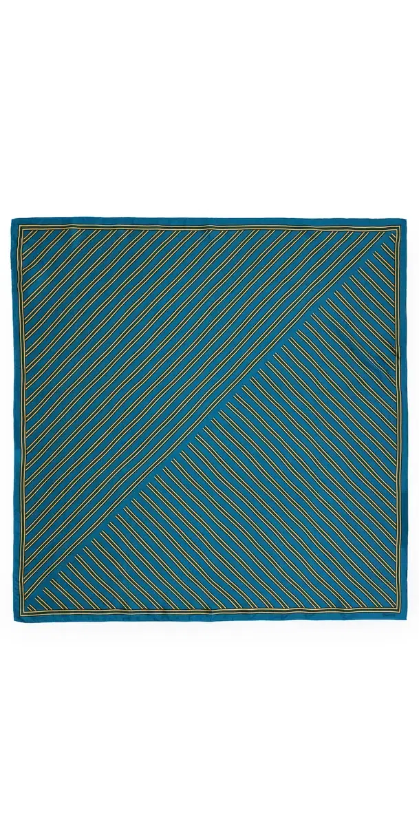 Madewell Medium Silk Bandana MUSTANG STRIPE PORT BLUE One Size