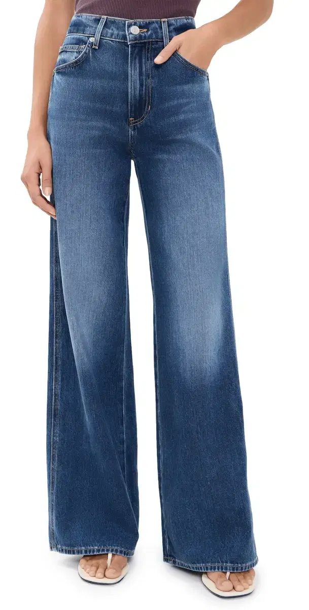 Veronica Beard Jean Kasey Wide Leg Jeans Bright Blue