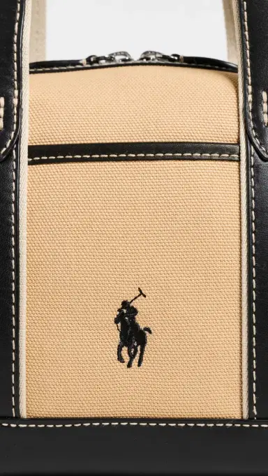 Polo Ralph Lauren Cotton Canvas Small Shopper Tote Porcelain/Black One Size | Thumbnail 5 Polo Ralph Lauren Cotton Canvas Small Shopper Tote Porcelain/Black One Size | Thumbnail 5