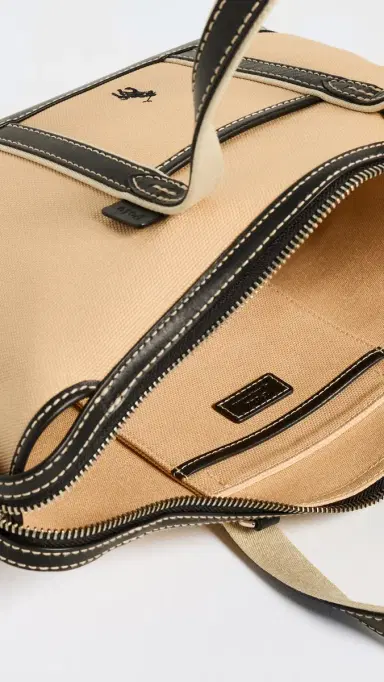 Polo Ralph Lauren Cotton Canvas Small Shopper Tote Porcelain/Black One Size | Thumbnail 6 Polo Ralph Lauren Cotton Canvas Small Shopper Tote Porcelain/Black One Size | Thumbnail 6