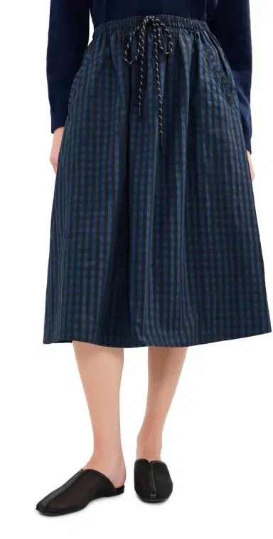 LE BOP Arlen Midi Skirt Black/Blue Gingham | Thumbnail 1