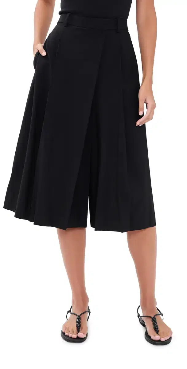 Theory Front Wrap Pants Black