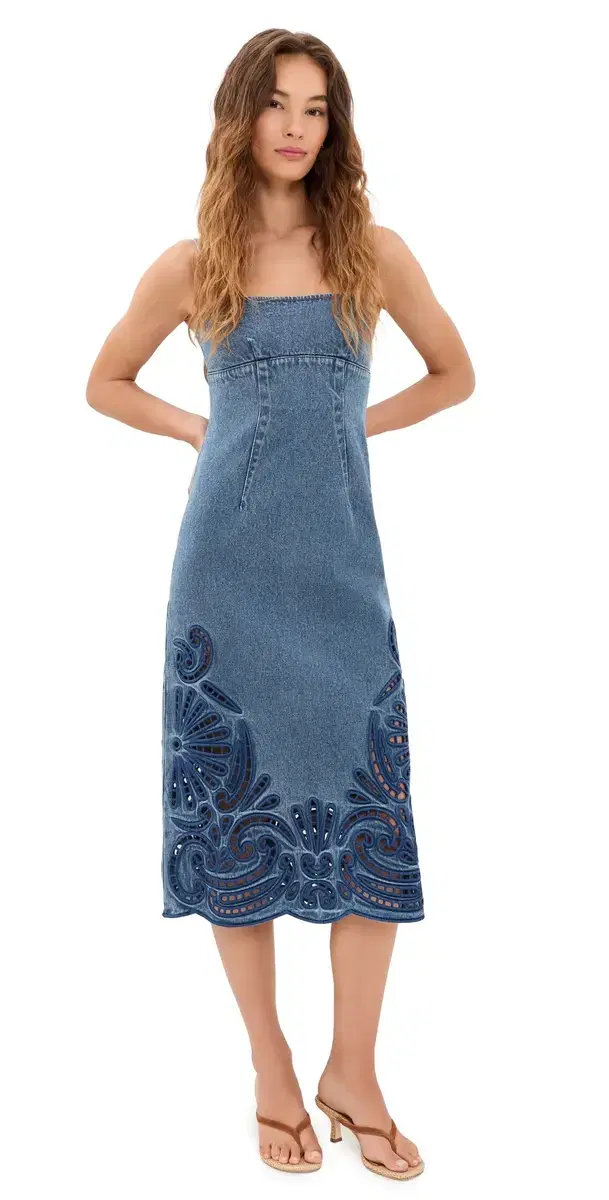 Ulla Johnson The Jane Eyelet Denim Dress River