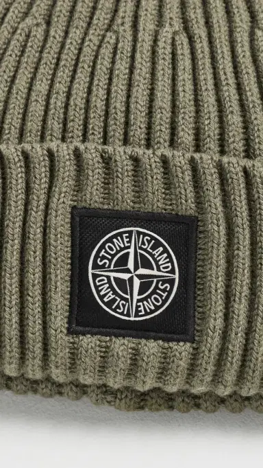 Stone Island Rib Knit Beanie | Thumbnail 3 Stone Island Rib Knit Beanie | Thumbnail 3