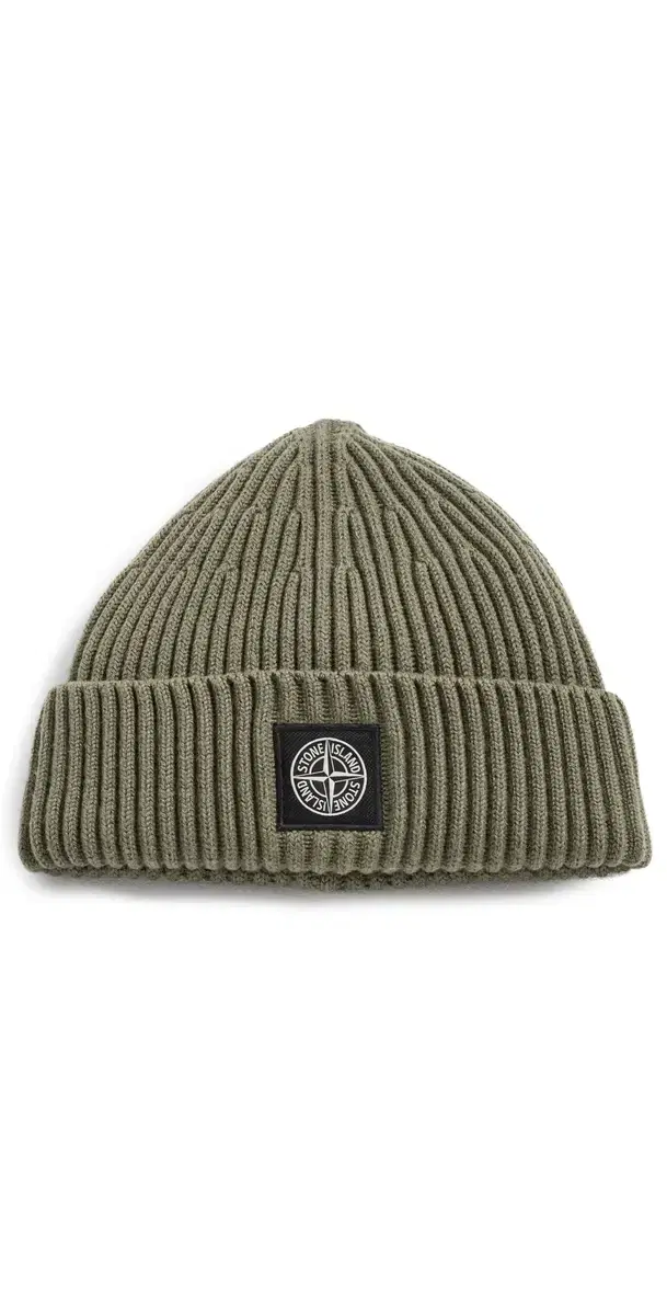 Stone Island Rib Knit Beanie Military Green One Size