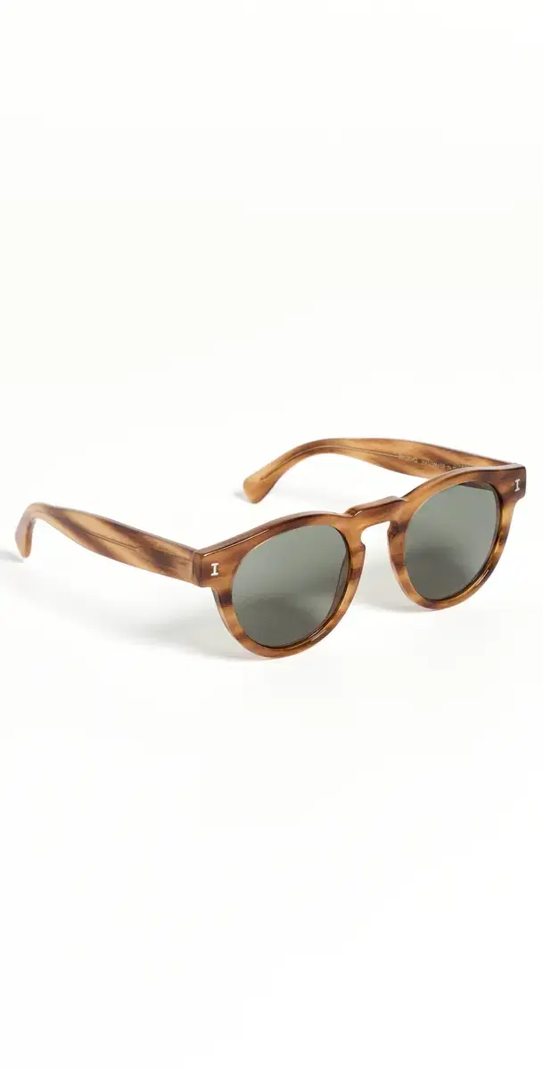 illesteva Leonard Sunglasses Teak w/ Olive Lenses One Size