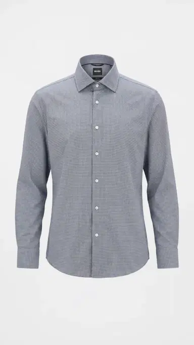 BOSS Slim-Fit Button Down Shirt Dark Blue | Thumbnail 2