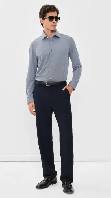 BOSS Slim-Fit Button Down Shirt Dark Blue | Thumbnail 6