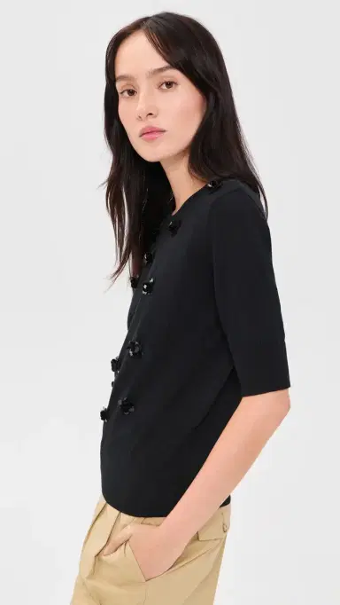 MEIMEIJ Lana Floral Paillettes Wool Top | Thumbnail 4 MEIMEIJ Lana Floral Paillettes Wool Top | Thumbnail 4