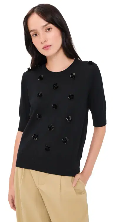 MEIMEIJ Lana Floral Paillettes Wool Top | Thumbnail 1 MEIMEIJ Lana Floral Paillettes Wool Top | Thumbnail 1