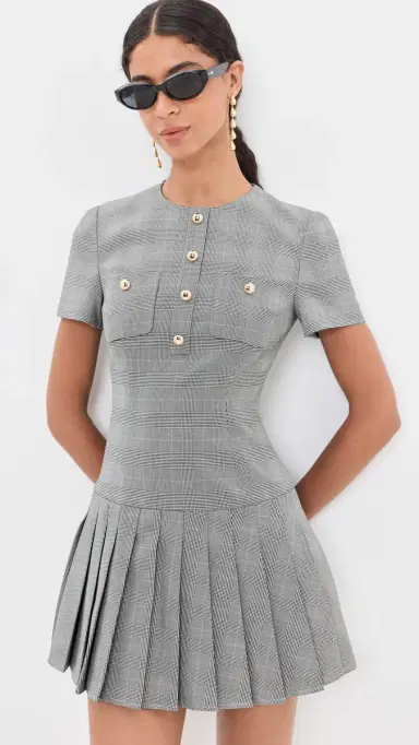 Self-Portrait Pleated Mini Dress | Thumbnail 2 Self-Portrait Pleated Mini Dress | Thumbnail 2