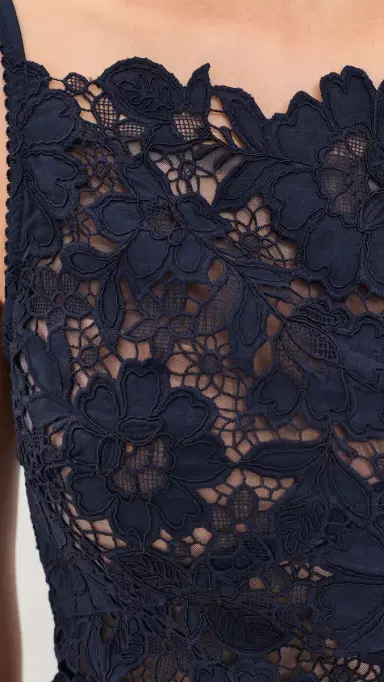 Self-Portrait Spiral Lace Midi Dress Navy 2 | Thumbnail 6