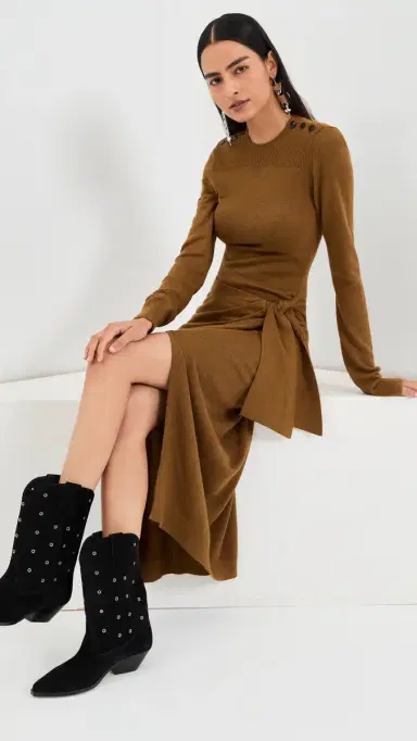Isabel Marant Jozira Midi Dress Bronze | Thumbnail 2