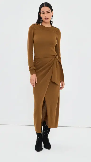 Isabel Marant Jozira Midi Dress Bronze | Thumbnail 3