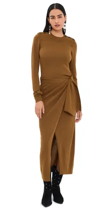 Isabel Marant Jozira Midi Dress Bronze | Thumbnail 1