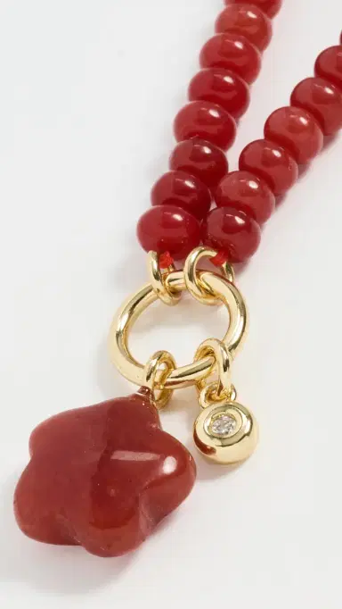 Madewell Puffy Flower Beaded Charm Necklace Pomegranate Seed One Size | Thumbnail 5