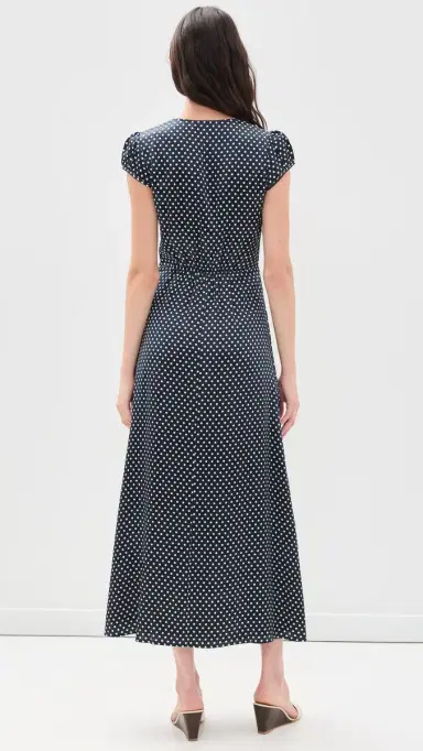 o.p.t o. p.t Kasey Silk Midi Dress Midnight Polka Dot | Thumbnail 3 o.p.t o. p.t Kasey Silk Midi Dress Midnight Polka Dot | Thumbnail 3