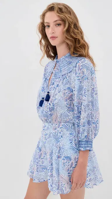 Poupette St Barth Janna Romper Blue Palmarosa | Thumbnail 4