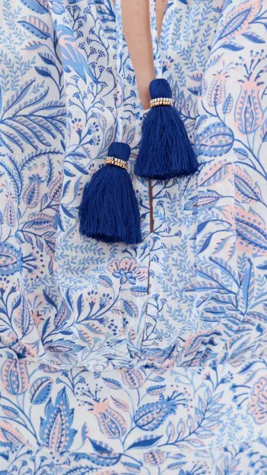 Poupette St Barth Janna Romper Blue Palmarosa | Thumbnail 6