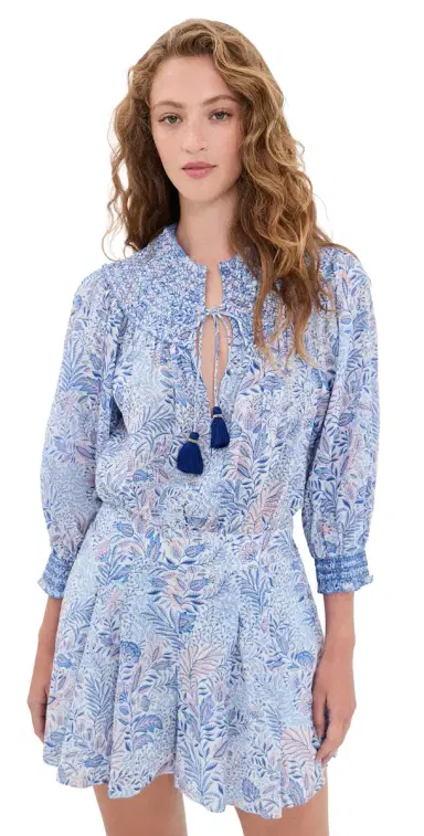 Poupette St Barth Janna Romper Blue Palmarosa | Thumbnail 1