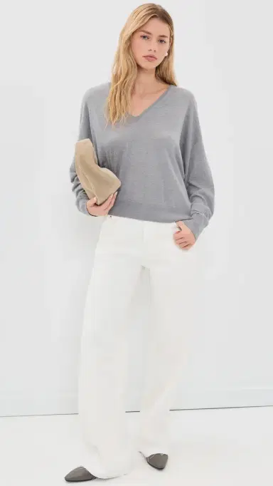 Jenni Kayne Dree V Neck Sweater Heather Grey | Thumbnail 5
