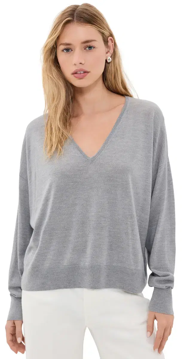 Jenni Kayne Dree V Neck Sweater Heather Grey