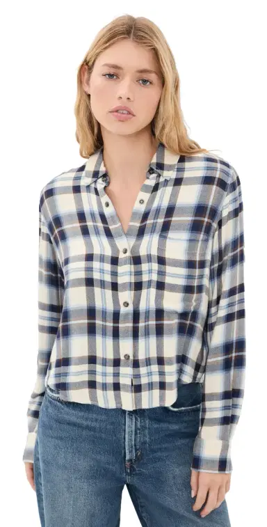 RAILS Malin Shirt Ecru Midnight S | Thumbnail 1