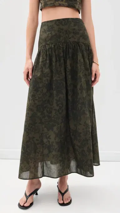 o.p.t o. p.t Vashti Skirt Olive Floral | Thumbnail 2