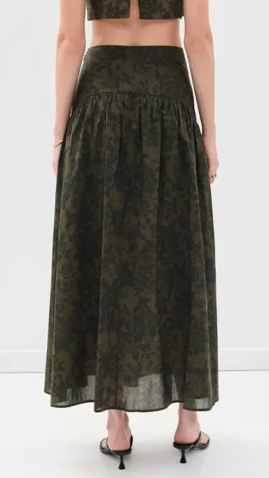 o.p.t o. p.t Vashti Skirt Olive Floral | Thumbnail 3