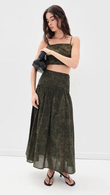 o.p.t o. p.t Vashti Skirt Olive Floral | Thumbnail 5