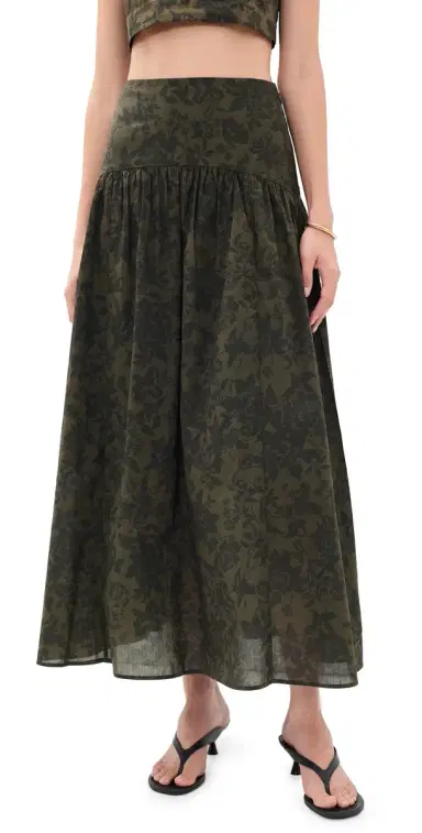 o.p.t o. p.t Vashti Skirt Olive Floral | Thumbnail 1