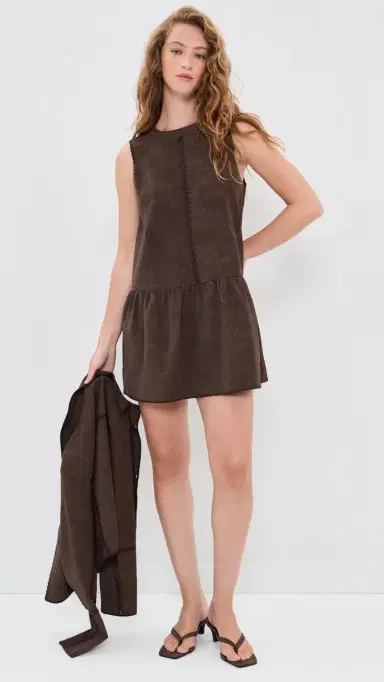 En Saison Pauline Mini Dress Dark Brown S | Thumbnail 5