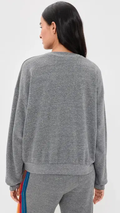Aviator Nation 5 tripe Relaxed Crew Sweatshirt Heather Grey | Thumbnail 3 Aviator Nation 5 tripe Relaxed Crew Sweatshirt Heather Grey | Thumbnail 3
