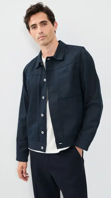 Vince Pleated Trucker Jacket Coastal | Thumbnail 2