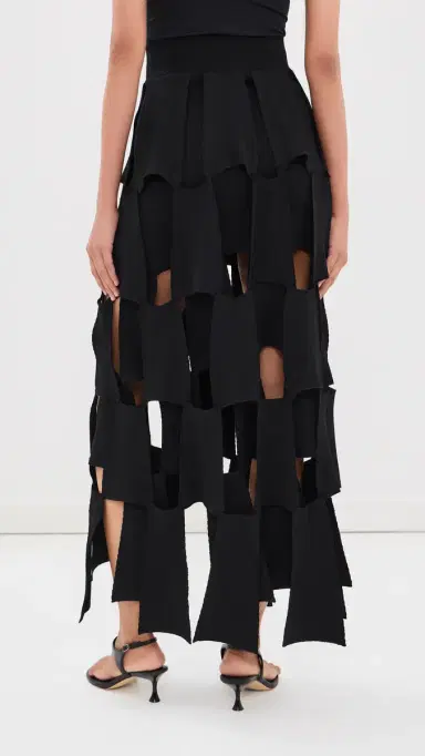 A.W.A.K.E. MODE A. W.A. K.E. ODE Knitted ulti Trapeze Skirt Black | Thumbnail 3