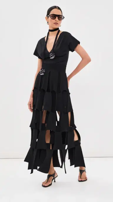 A.W.A.K.E. MODE A. W.A. K.E. ODE Knitted ulti Trapeze Skirt Black | Thumbnail 5