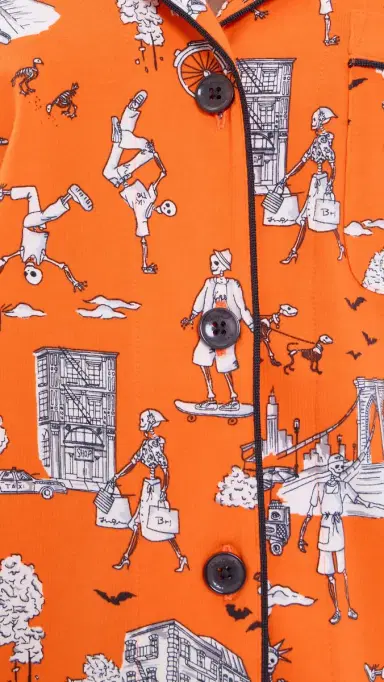 BedHead PJs Short Pajama et Orange pooky In The City | Thumbnail 6
