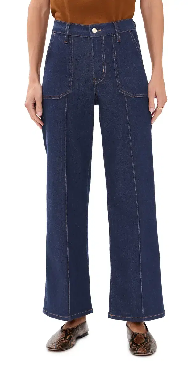 FRAME Le Pixie Slim Petite Palazzo Jeans Rinse